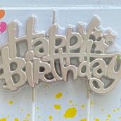 Happy Birthday Gold Candle 
