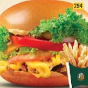 Crispy chicken cheeseburger