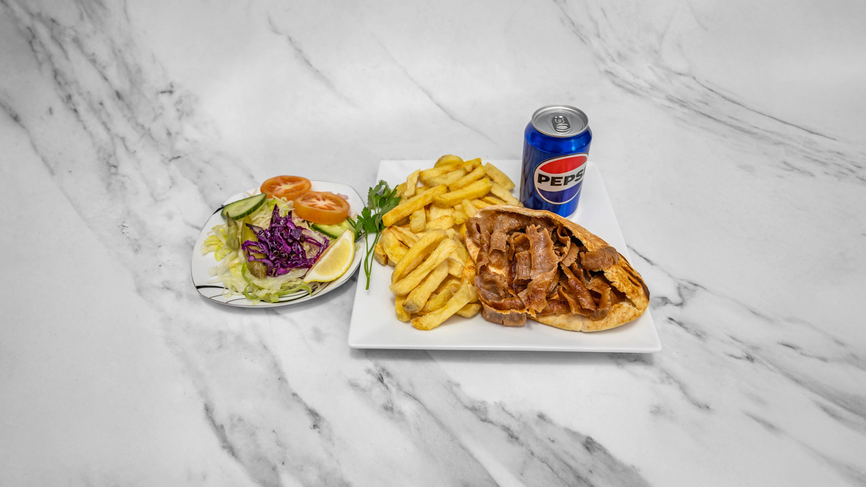 Chicken Wraps, Chips and Can Drink