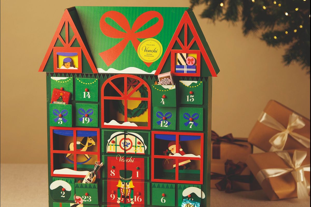 Wooden assorted chocolates advent calendar