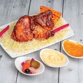 Half Charcoal Chicken With Rice