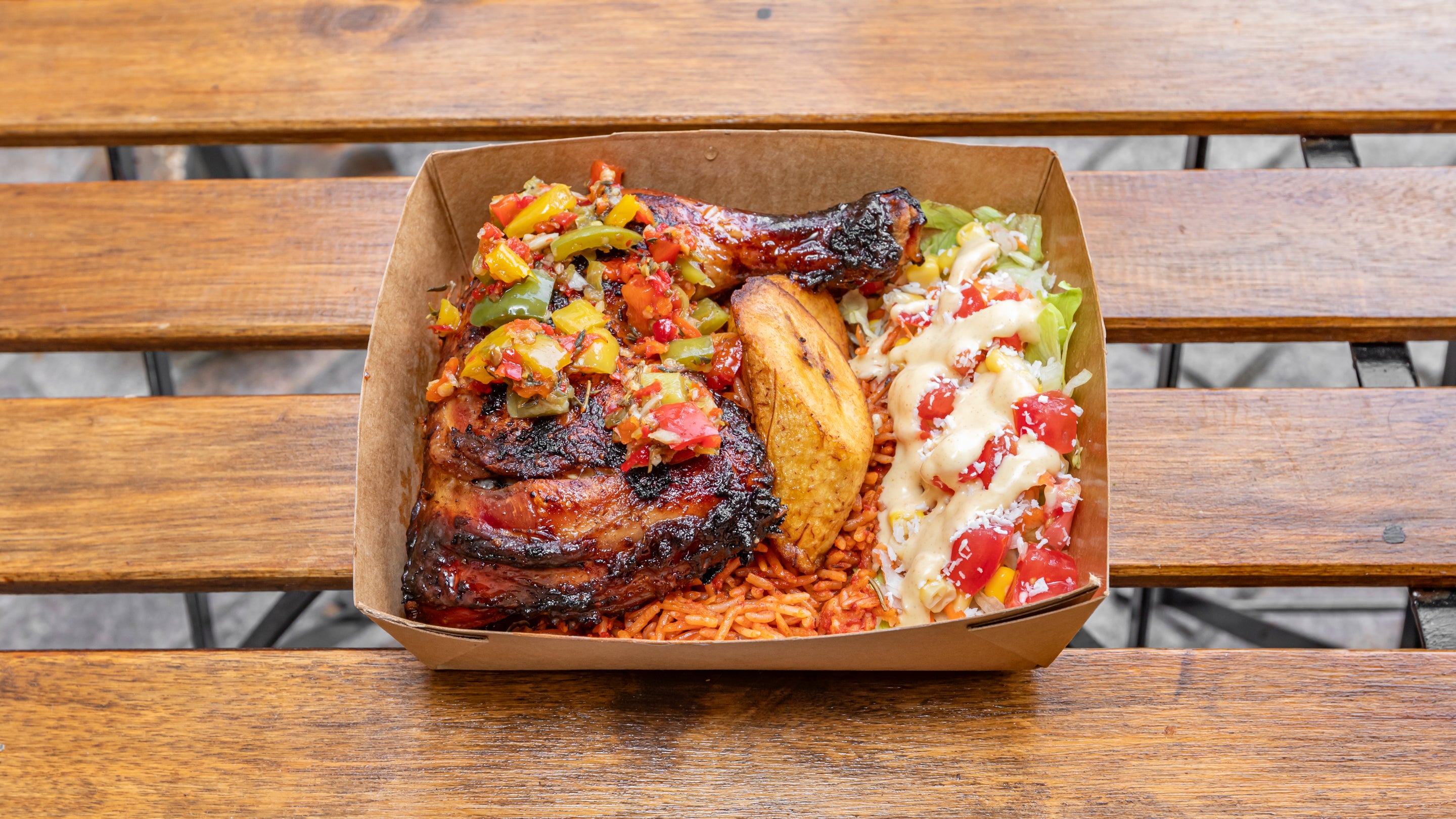 Jerk Chicken Leg With Jollof Rice