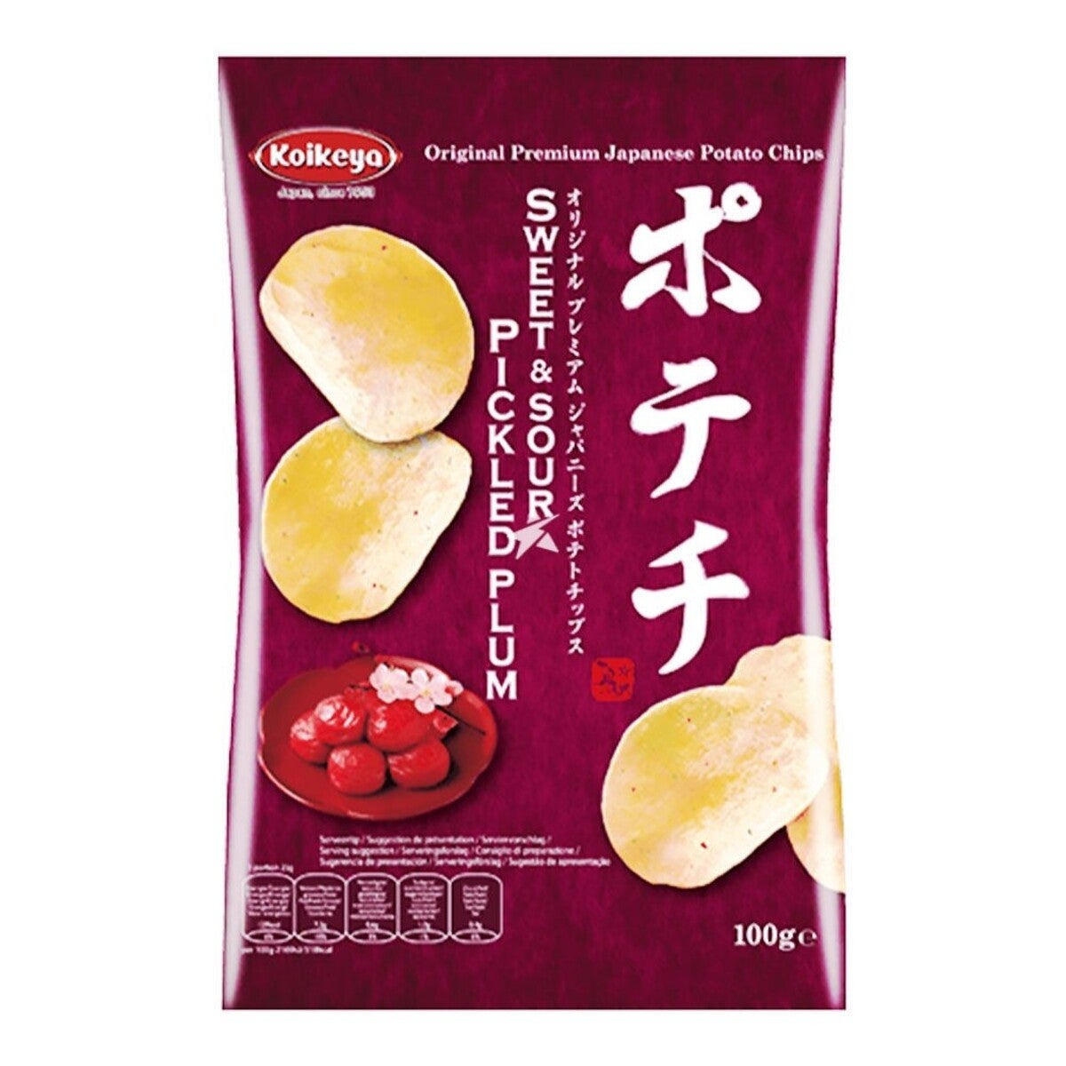 Koikeya Sweet&Sour Pickled Plum Original Premium Potato Chips 100g
