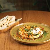 Labneh Hummus With Poached Egg
