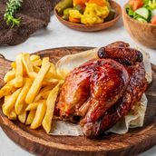 Half Chicken Machine With French Fries & Breada