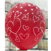 Red Balloon With Hearts