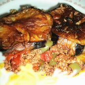 Mesakaa With Minced Meat Plate
