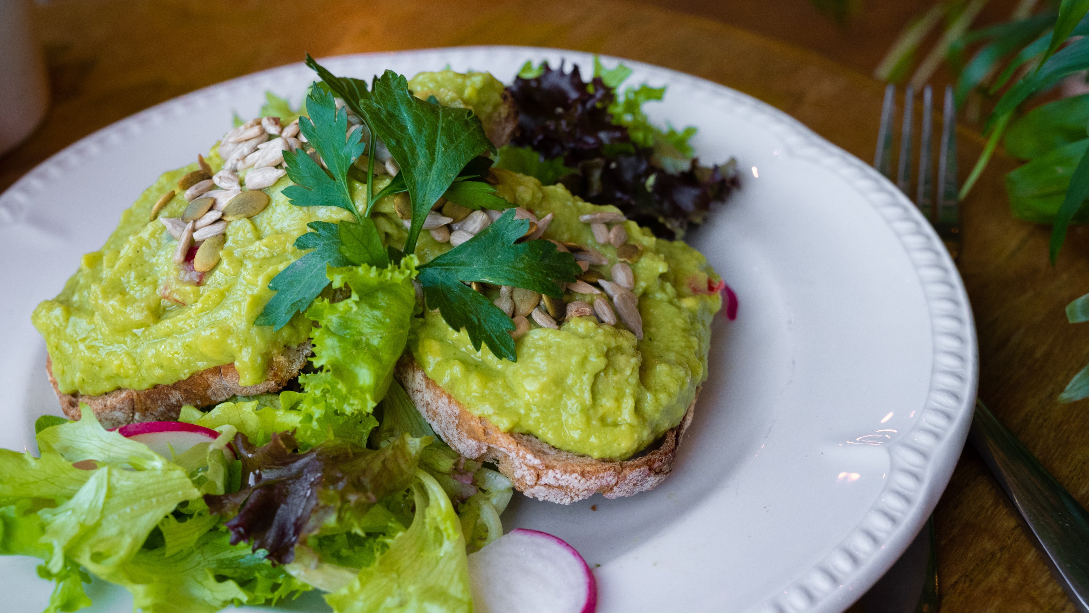 Avocado Guacamole on Sourdough Bread