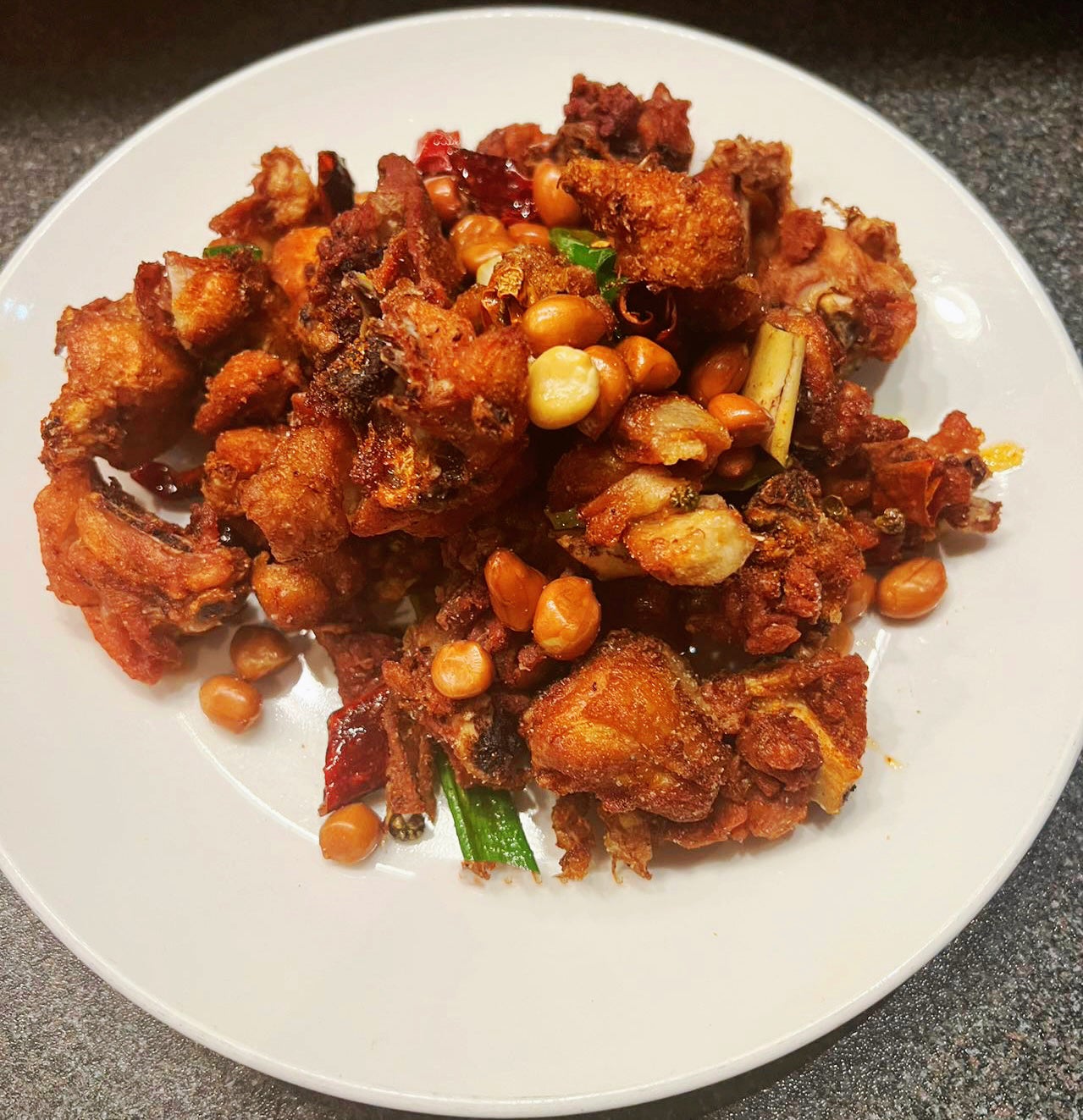 Deep Fried Chicken with Bones, Dry Chilli and Special Herbs (Hot) 辣子鸡