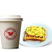 Favourite Waflle, Scrambled Egg And Coffee