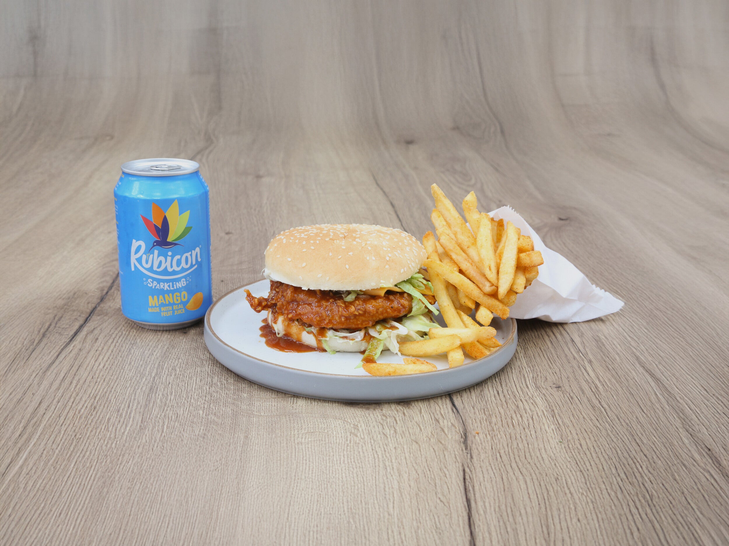 Chicken filet burger meal