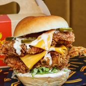Double Down Fried Chicken Burger
