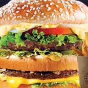 Double Beef Burger Sandwich With Fries