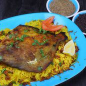  Pomfret Fry With Saffron Rice