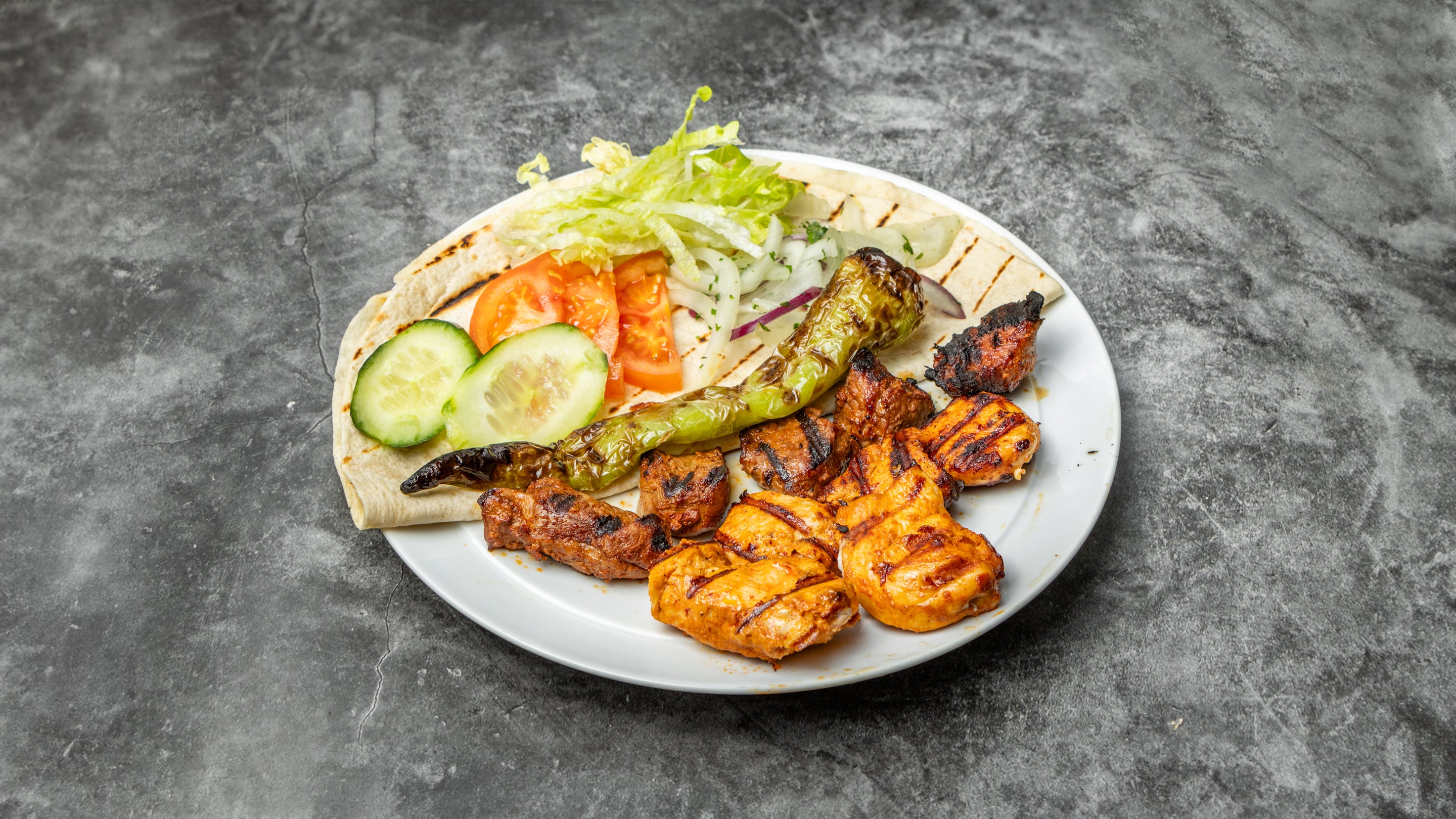 Chicken Shish Kebab and Lamb Shish