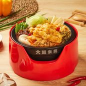 Spicy Flavored Rice Noodle Soup with Fried Chicken Fillet