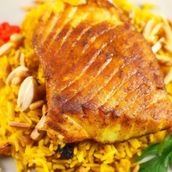 Rice With Grilled Hammour Fish