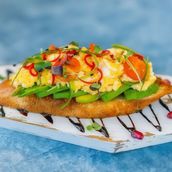 Avocado Sour Dough With Poached Scrambled Egg