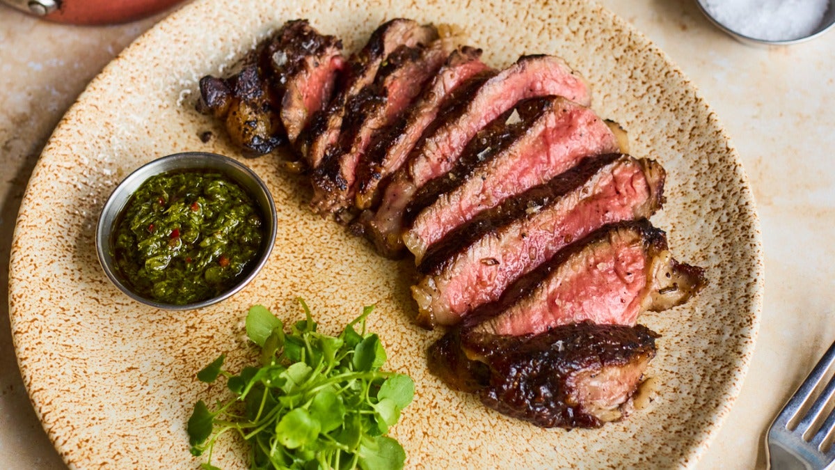 220g Dry aged Ribeye,  triple cooked chips