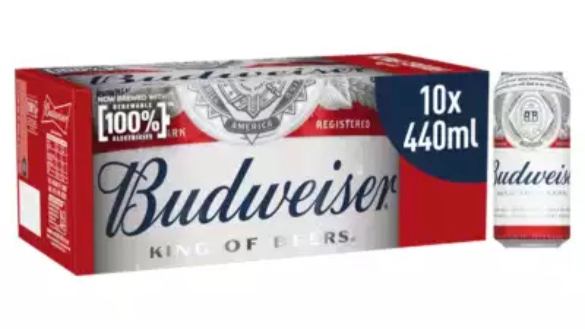 Budweiser Lager Beer Cans 10x440ml