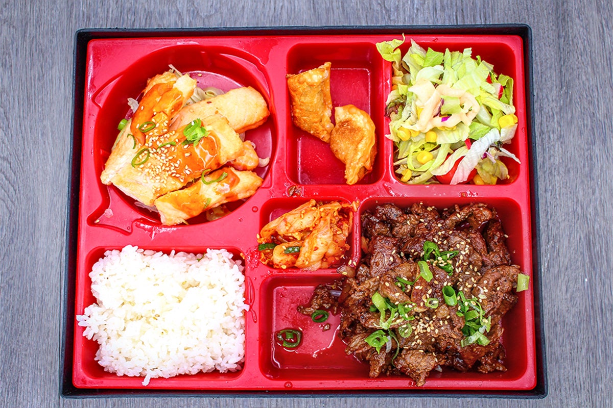 Teriyaki Salmon & BBQ Beef Bento