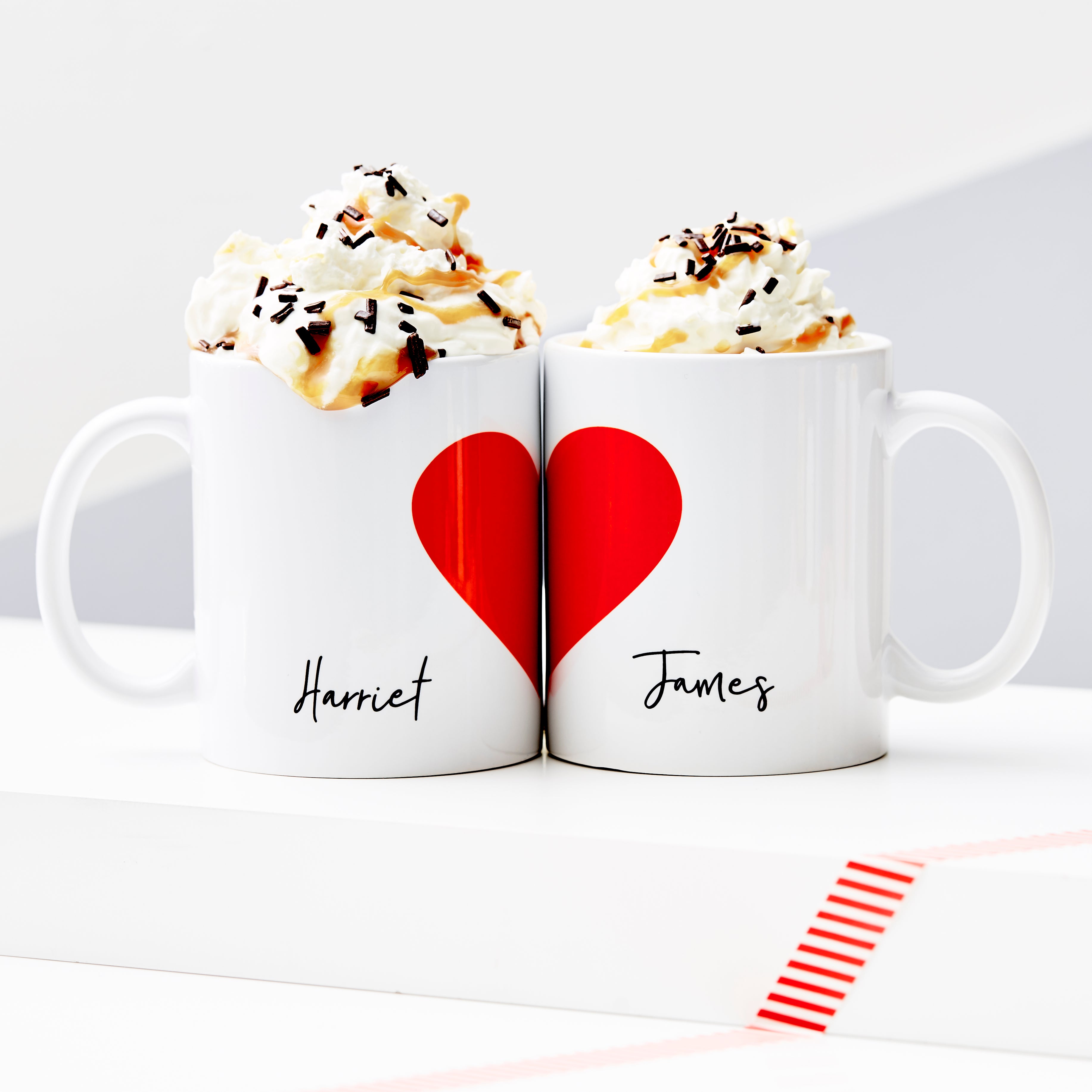 Personalised Love Heart Mug Set