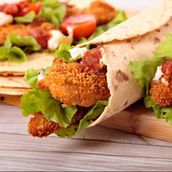 Chicken Avocado Wrap Meal And Sriracha Sauce