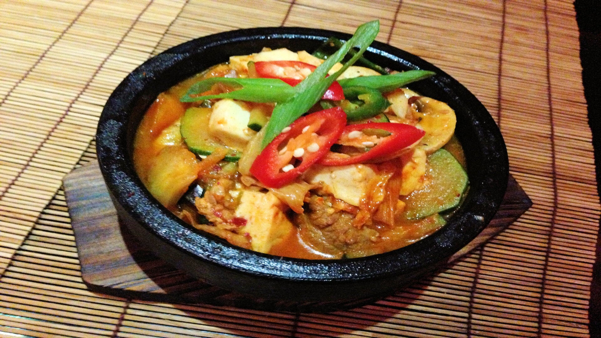 Seafood Kimchi & Tofu with boiled rice