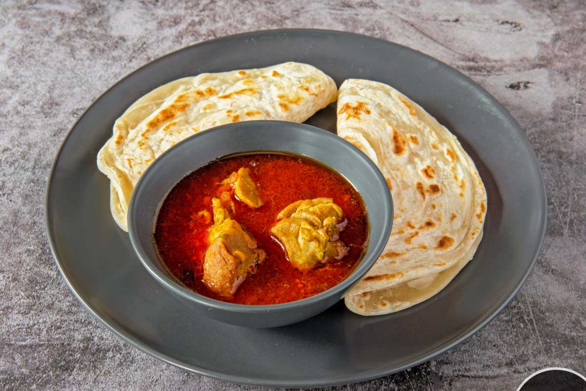Parata with Chicken Curry