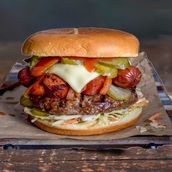 Beef and Hotdog Burger