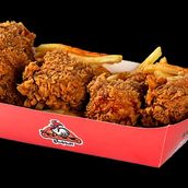 Half chicken Broasted spicy finger potatoes