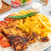 Grilled chicken on charcoal