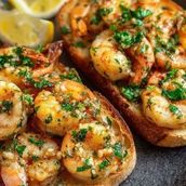 Grilled Butter Shrimp on Toast