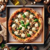 VEGAN PIZZA MUSHROOM AND PESTO