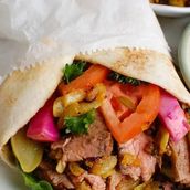 Beef Shawarma Sandwich With Berry Sauce