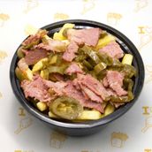 Beef Bacon and  jalapeno fries