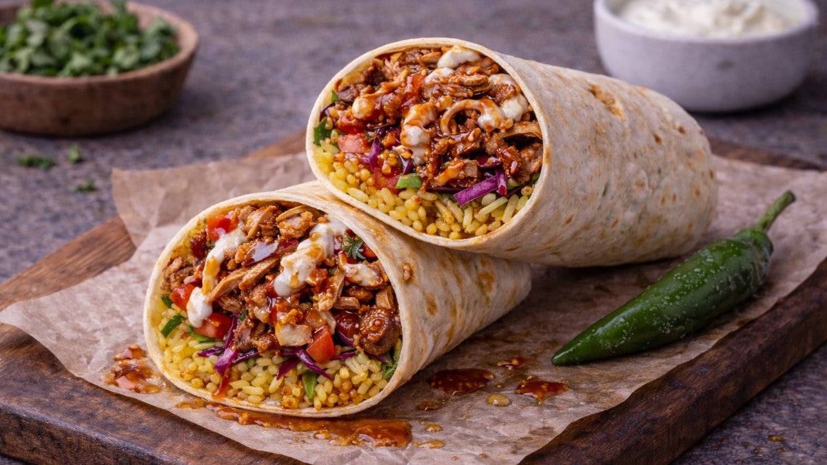 Chicken Shawarma & Hot Honey Burrito