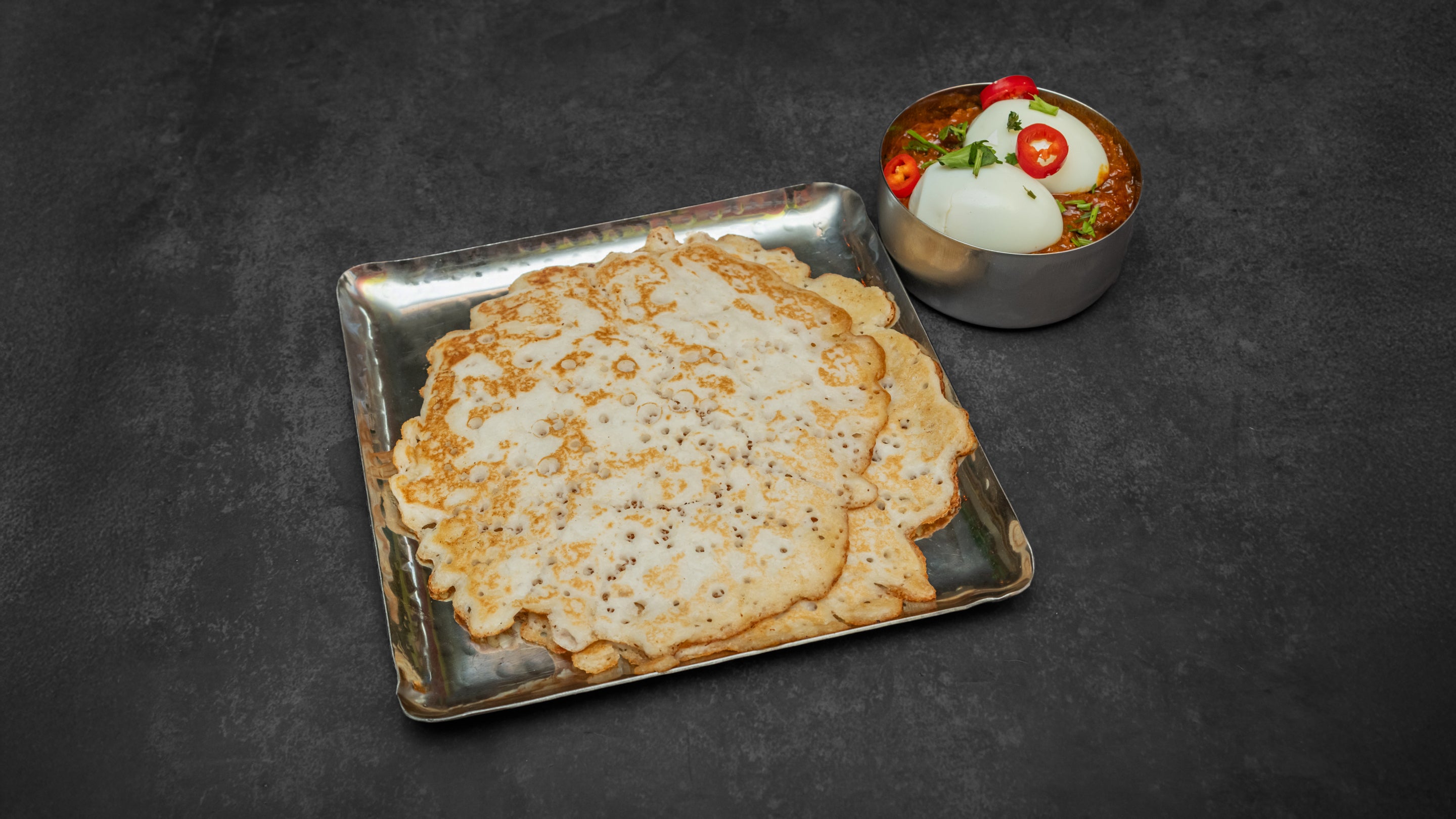Appam and Mutta Roast