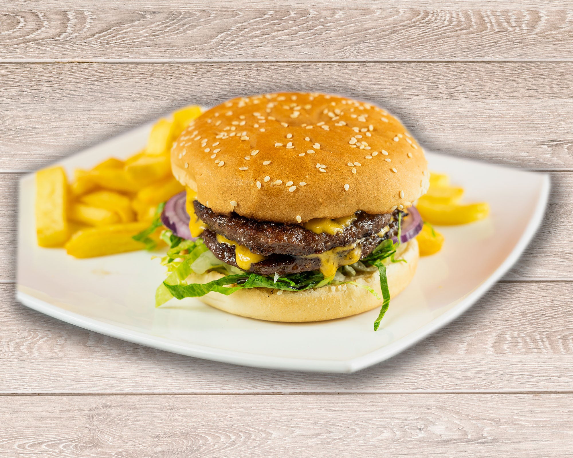 1/2 half pounder and chips