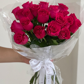 21 Dark Pink Roses