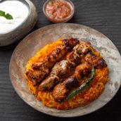 Shish Tawook Grilled with Smoked Rice