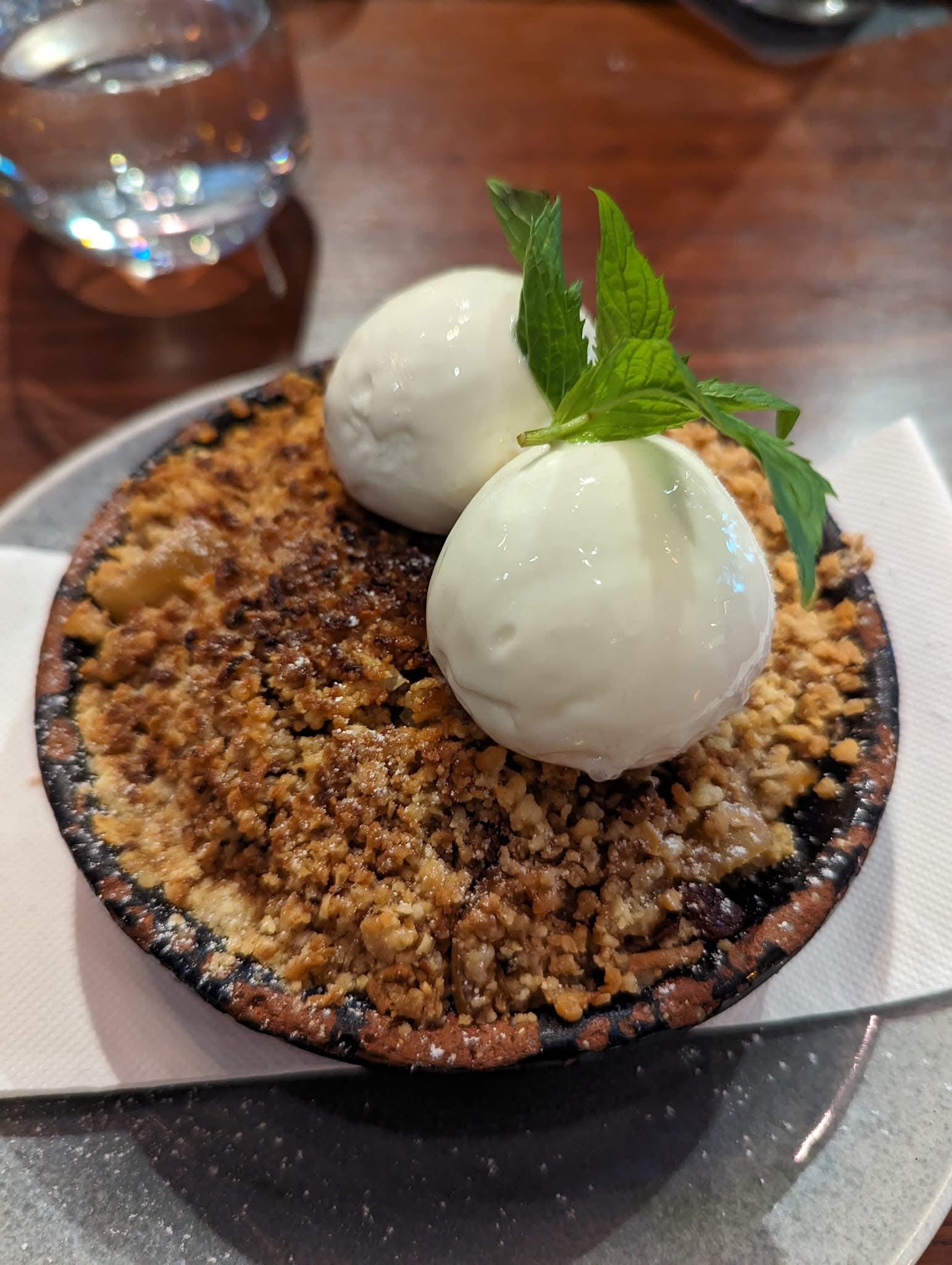 Apple Crumble with Custard