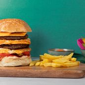 Double Beef Burger With Double Eggs