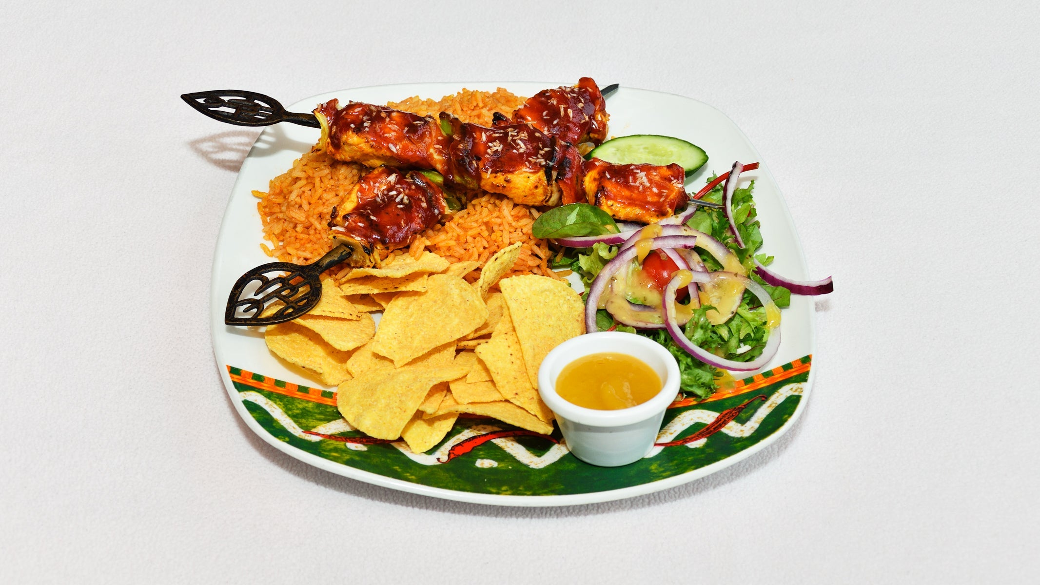Tropical BBQ Chicken Skewers with Mango Salsa