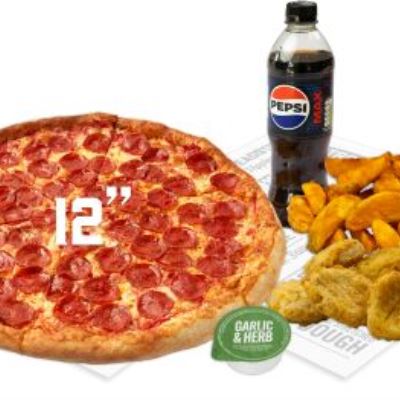 Any 12" Pizza + Wedges with Dip + 6x Nuggets + Drink