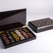 Al Ward Wooden Box Medium  Chocolate Dipped Dates.