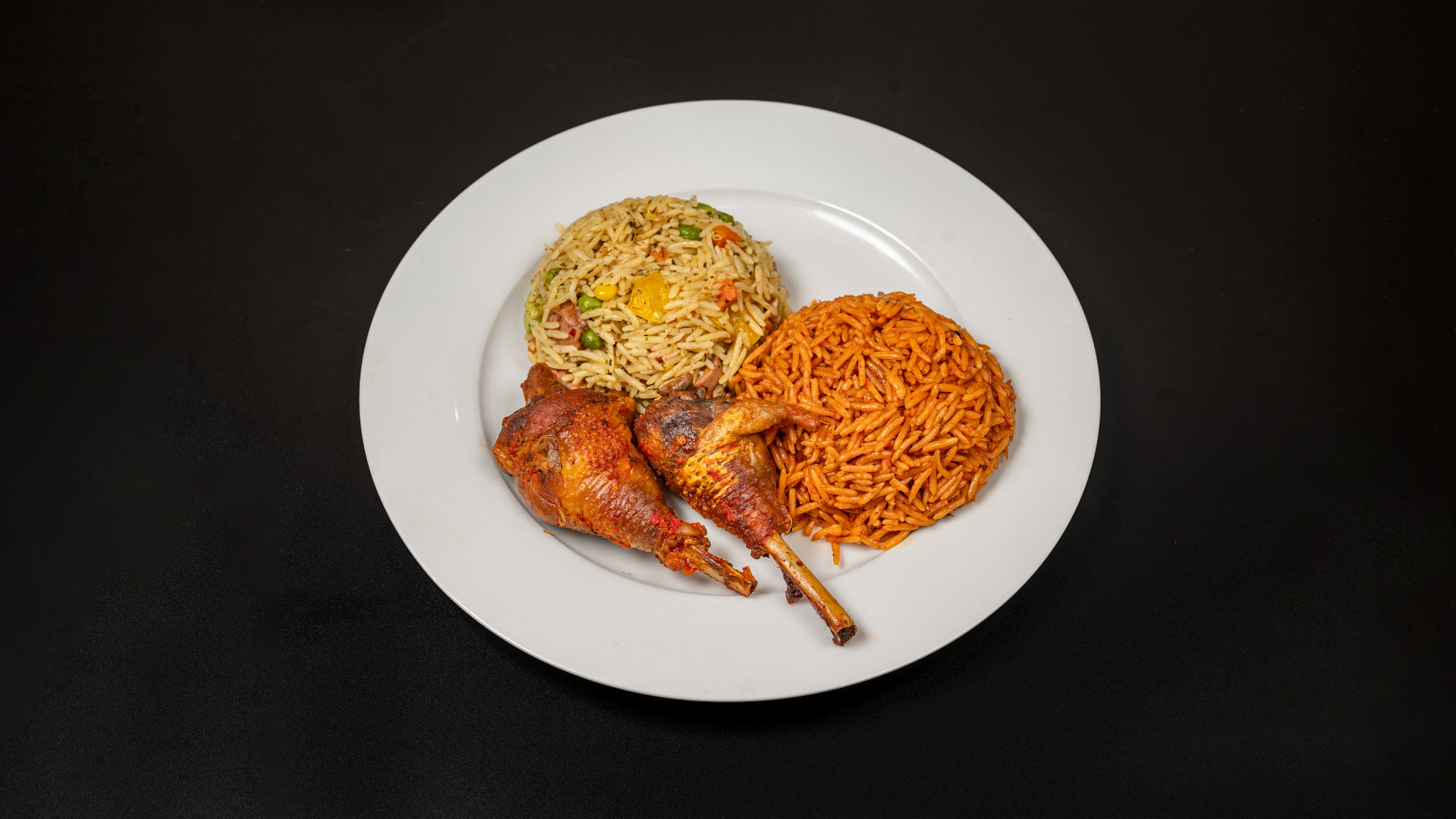 Mixed - Jollof rice and Fried with protein