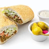 Falafel sandwich in samoon bread