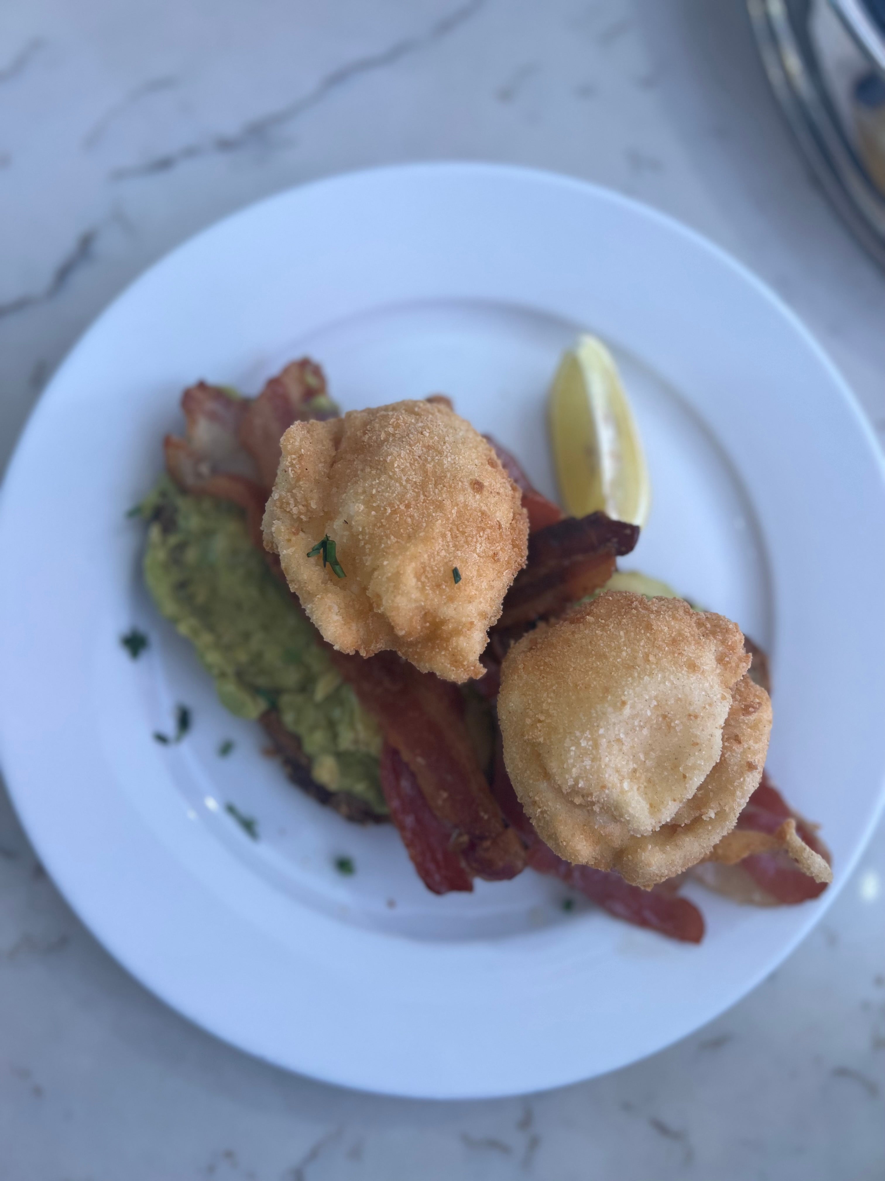 Crispy Egg With Avocado & Pancetta