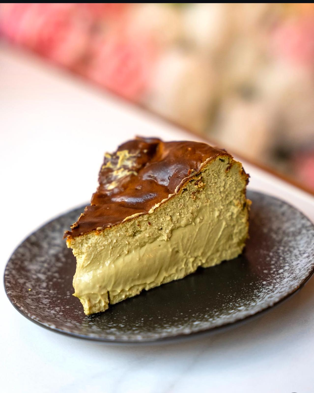 Matcha basque cheesecake